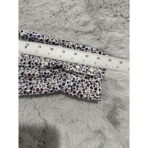 Wrangler 20X Competition Shirt Mens Large White Floral Pearl Snap Western Rodeo - Picture 12 of 12